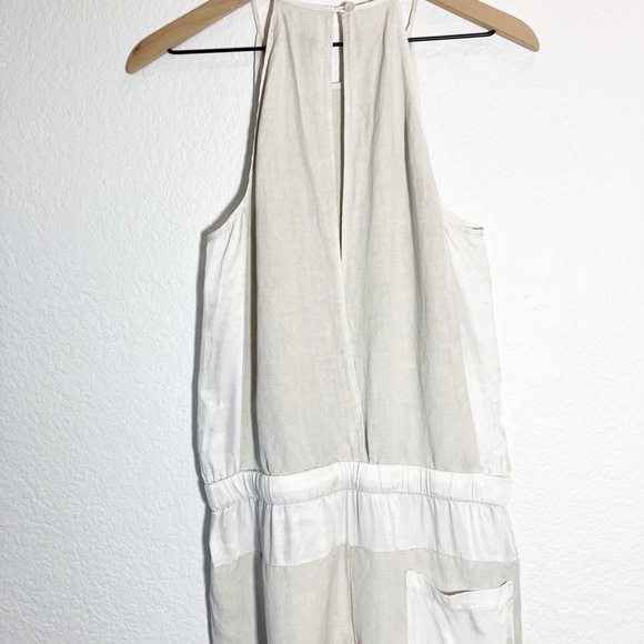 🔥 SALE🔥 Young Broke & Fabulous sea salt tan linen blend Diego jumpsuit Sm - Picture 6 of 14